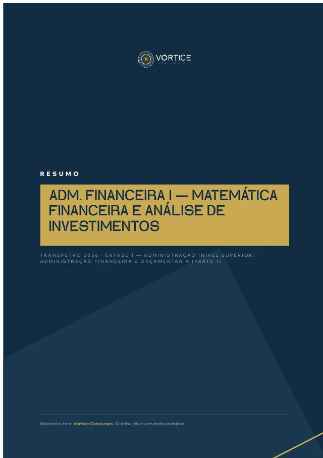 Capa do resumo 01, Administração Financeira I